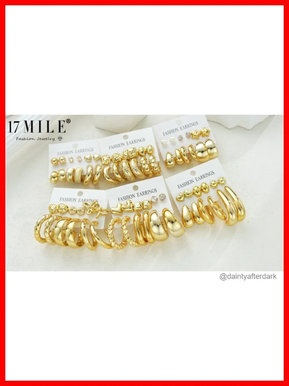 36 Pairs Chunky Gold Hoop Earrings Set for Women, Hypoallergenic, Lead-Free &